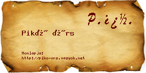 Pikó Örs névjegykártya
